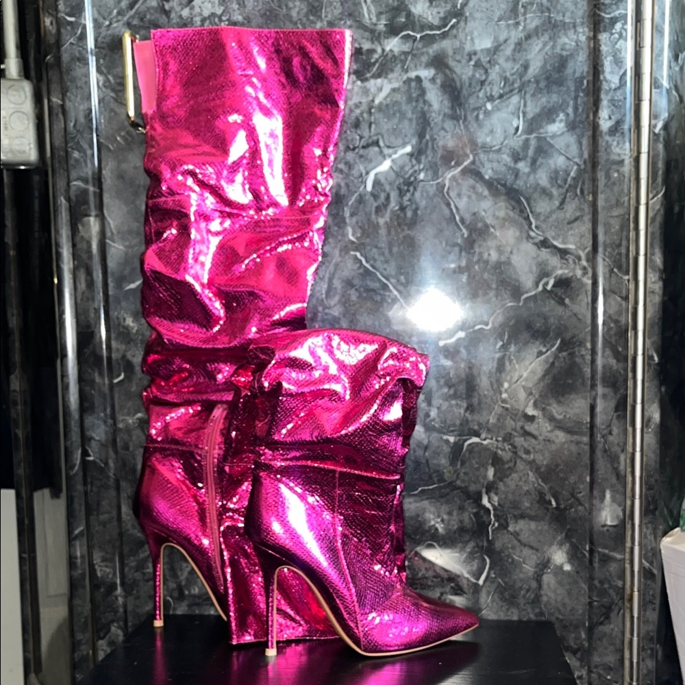 Pink Metallic Women's Boots, NO BOX, OFFERS WELCOME!